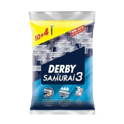 خود تراش مدل Samurai 3 بسته 14 عددی سه لبه دربی