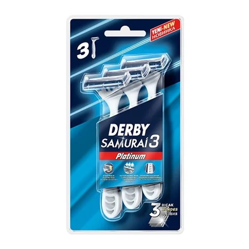 خود تراش مدل Samurai 3 بسته 3 عددی دربی