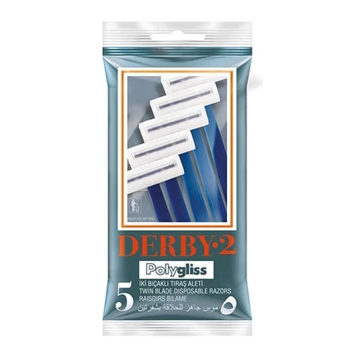 خود تراش مدل ساده بسته 5 عددی دو لبه دربی