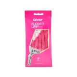 خود تراش 2 لبه زنانه مدل Rubber Grip بسته 5 عددی سیلور