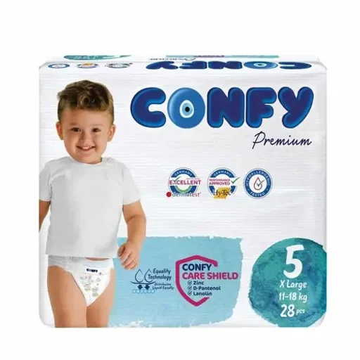 پوشک کودک سایز 5 مدل Premium بسته 28 عددی کانفی