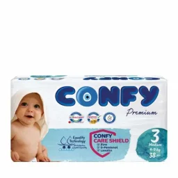 پوشک کودک سایز 3 مدل Premium بسته 38 عددی کانفی