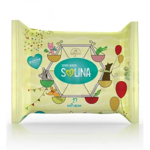 دستمال مرطوب کودک مدل سولینا بسته 27 برگ سون کویین