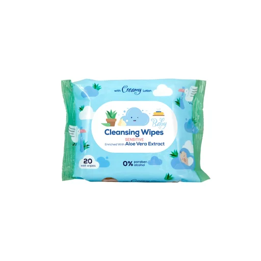 دستمال مرطوب کودک حاوی عصاره آلوئهورا 20 برگ کانواس بی بی لند