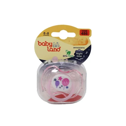 پستانک النا شب تاب ارتودنسی طرح بادکنک سایز 1 قاب کریستالی بی بی لند