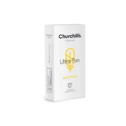 کاندوم نازک اسپرم کش روان کننده وانیل مدل Ultra Thin بسته 12 عددی چرچیلز