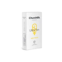 کاندوم نازک اسپرم کش روانکننده وانیل 12 عددی مدل Ultra Thin چرچیلز