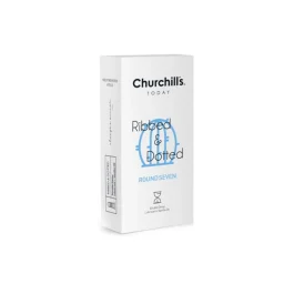 کاندوم خاردار شیاردار تاخیری دابل روانکننده وانیل 12 عددی مدل Round Seven چرچیلز