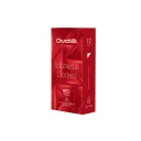 کاندوم اسپشیال خاردار شیاردار روانکننده تاخیری دابل ژل گرم 12 عددی مدل Ribbed & Dotted Red چرچیلز