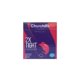 کاندوم اسپشیال تنگ و تحریککننده با بدنه خاردار و تاخیری ساده 3 عددی مدل 2X Tight چرچیلز