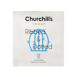 کاندوم خاردار شیاردار تاخیری دابل روانکننده وانیل 3 عددی مدل Ribbed & Dotted چرچیلز