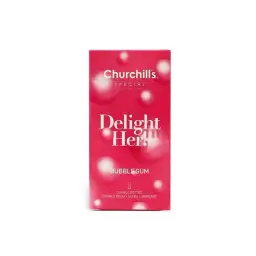 کاندوم اسپشیال خاردار تاخیری و روان کننده دابل مدل Delight Her بسته 12 عددی چرچیلز
