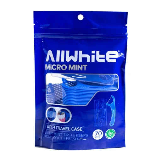 نخ دندان کمانی Micro Mint بسته 70 عددی آل وایت