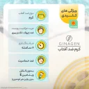کرم ضدآفتاب SPF50 بی رنگ مناسب پوست خشک و نرمال حجم 50 میل ژیناژن