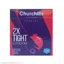 کاندوم اسپشیال تنگ و تحریککننده با بدنه خاردار و تاخیری ساده 3 عددی مدل 2X Tight چرچیلز